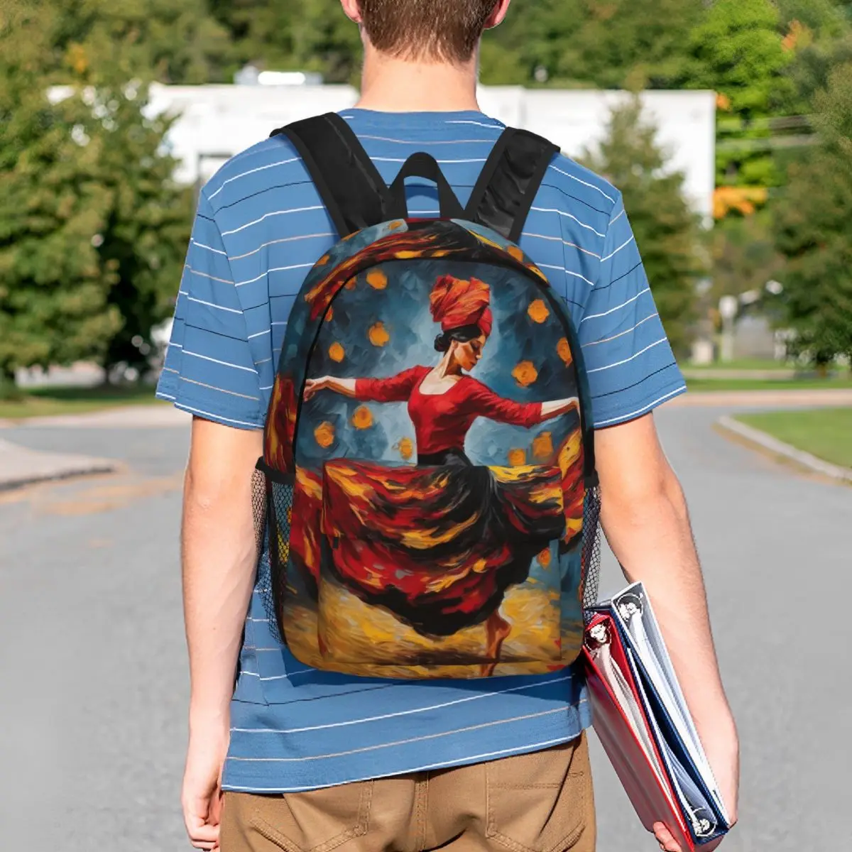 A Woman With Flamenco Touch Dance Backpack Student BookBag Kids School Bag Computer Shoulder Bags for Men Women