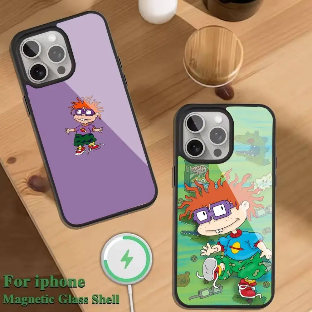 

R-Rugrats Cartoon Phone Case For Magnetic Wireless Charge Cover For iphone 16 15 14 13 12 11 Pro Max Plus Coque