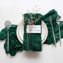 24PCS Gauze Table Napkins 20x20 Inch Soft Cheesecloth Wrinkled Dinner Napkins for Weddings Party Christmas Reception Anniversary