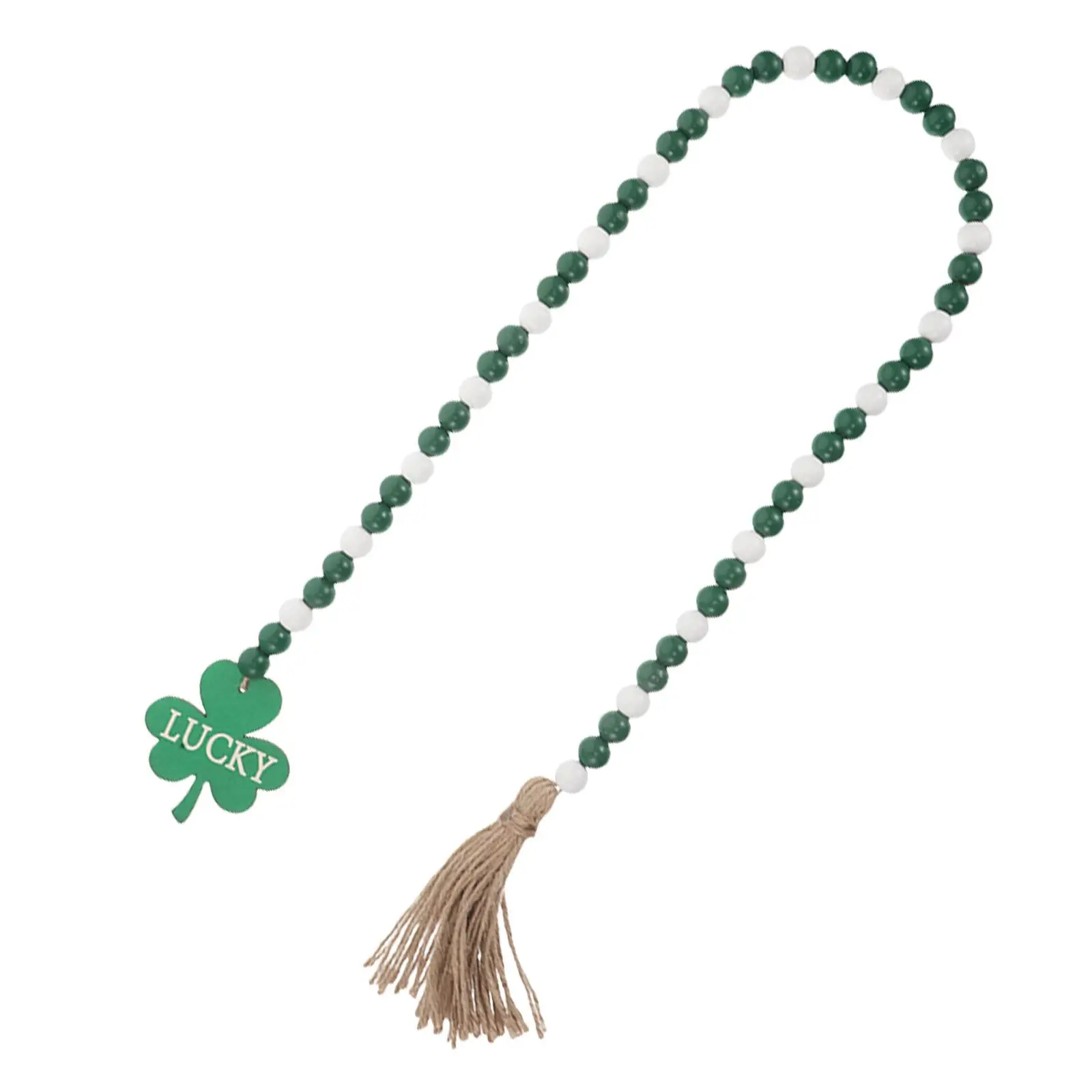 

Shamrock Wooden Bead String Irish Holiday Decor Green Tassel Garland Pendant Patrick Day Accessories Table Centerpieces