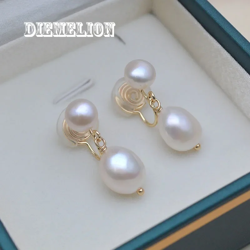 

Top Quality Pierced and Non Pierced Natural Freshwater Baroque Pearl Earrings for Women No Ear Hole Drop Earring Wedding Jewelry