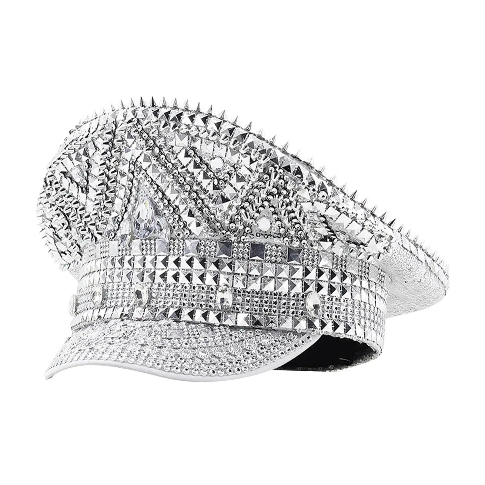Adult Unisex Steampunk Top Hat Sequin Diamond Studded Costume Ball Party Headgear Gift