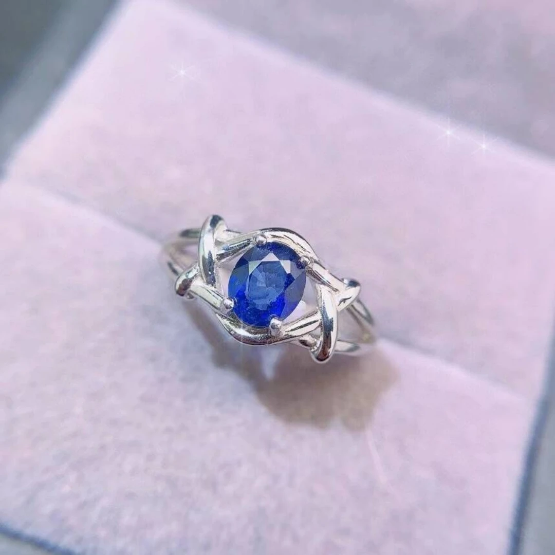 KJJEAXCMY New Jewelry Natural Women's Sapphire Ring 925 silver inlay Colorful and splendid Crystal pure fire flash explosion