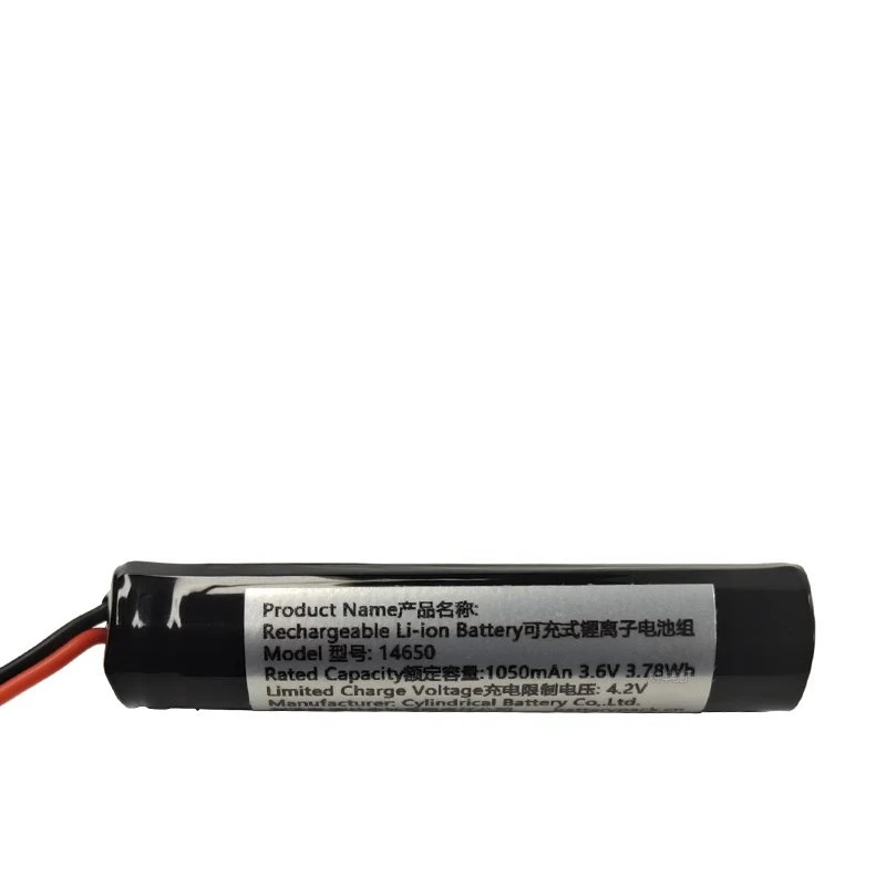 14650 3.6v 1050mAh 3.78Wh Rechargeable Lithium Battery Pack