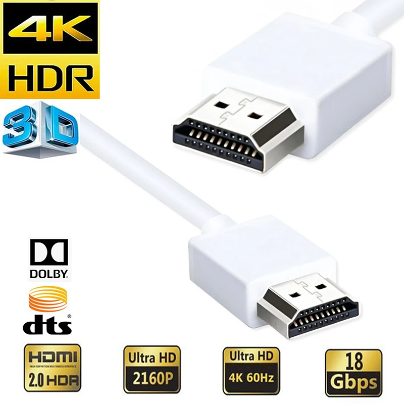 Cable HDMI 2.0 4K Blanco con ARC y Ethernet para PS5 Xbox - imagen 3