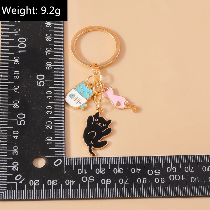 Niedliche Emaille Elefant Katze Schlüssel bund Frauen Mädchen Tier Schlüssel ring Anhänger für Auto Schlüssel halter Handtasche Charms DIY Schmuck Geschenk – Detail 17