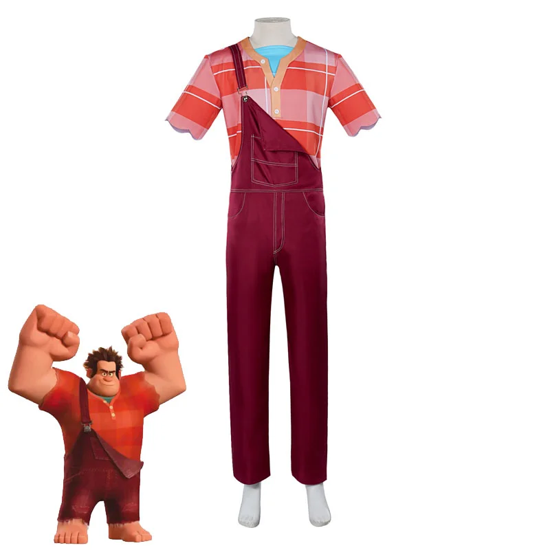 

Детский карнавальный костюм аниме Wreck It Ralph, футболка, топ и комбинезон, комплект для мужчин и женщин, товары для Хэллоуина, маскарада, карнавала и вечеринки
