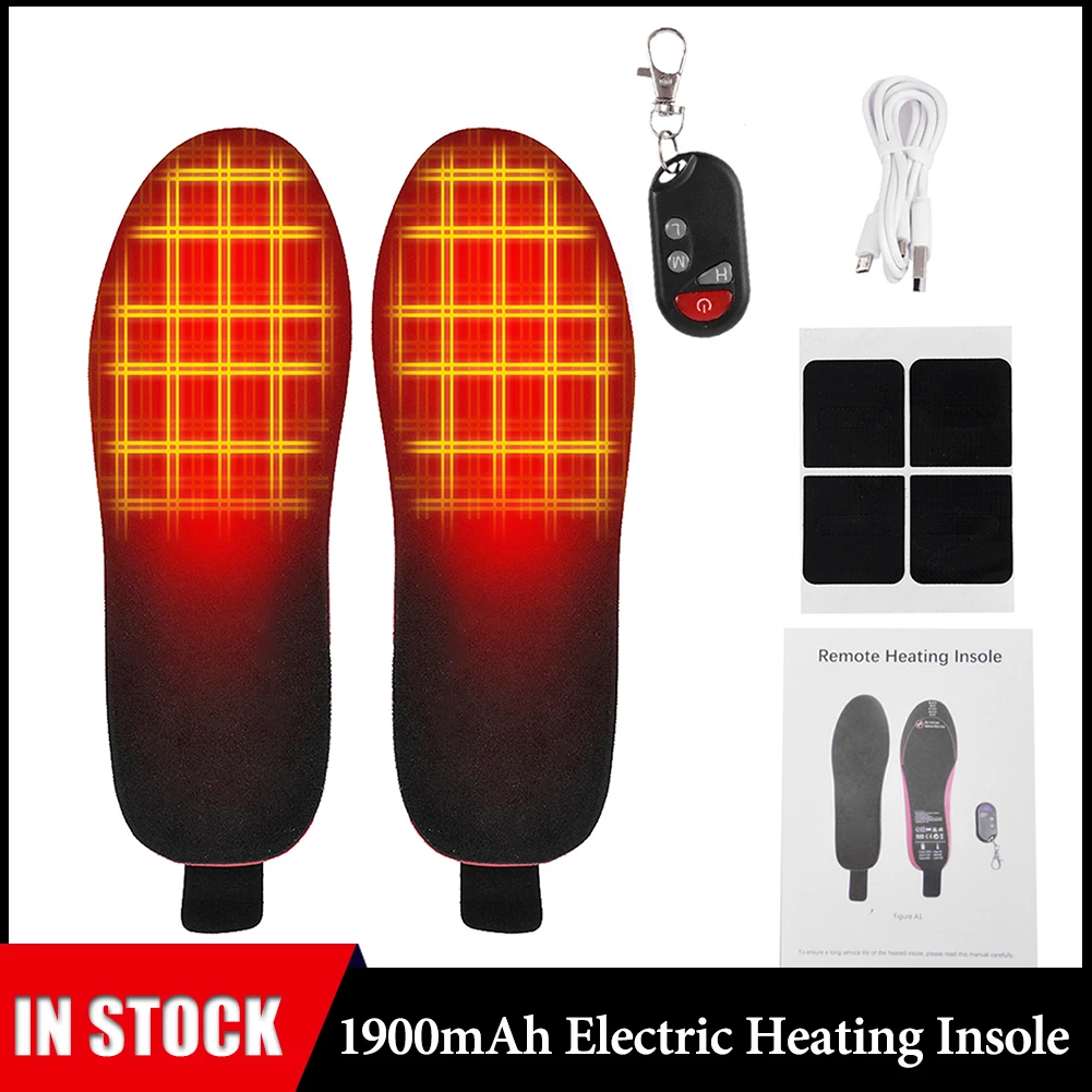 

USB Heated Shoe Insoles Feet Warm Sock Pad Mat 3 Speed Wireless Temperature Electrically Heating Insoles Warm Thermal Insoles