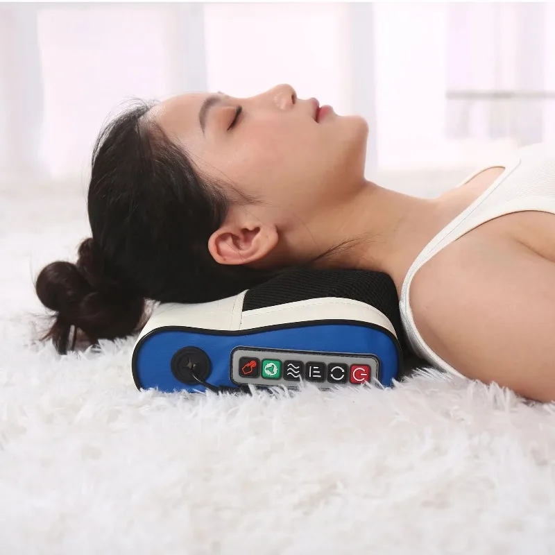 

Intelligent Electric Massage Pillow with 6 Buttons, Electronic Kneading and Vibration Function, Body Heating Shoulder Massager