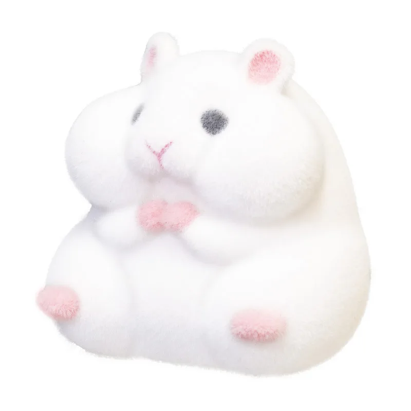 Japan Milky Genuine Fatty Milky Soft Hamster Capsule Gashapon Toy Cute Flocking Plush Dolls Squishy Kids Gifts