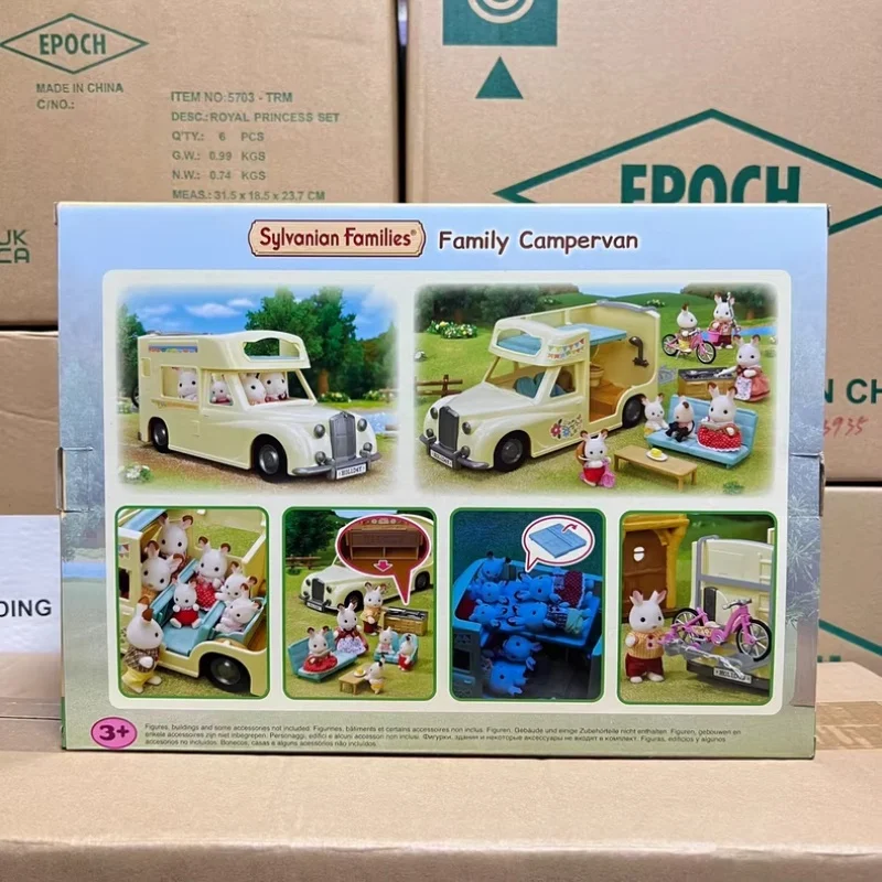 إكسسوارات عائلات سيلفانيان كاليكو كريترز ألعاب أطفال بناتي نموذج سيارة مصغر دمية أرنب ألعاب تخييم عائلية للأطفال