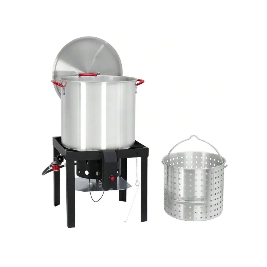 

Danolapsi Seafood Boil Pot, 60 Qt Outdoor Cooking Shrimp And Crab Boiler Set Aluminum Crawfish Boiling Kit With Steam Boil Bask