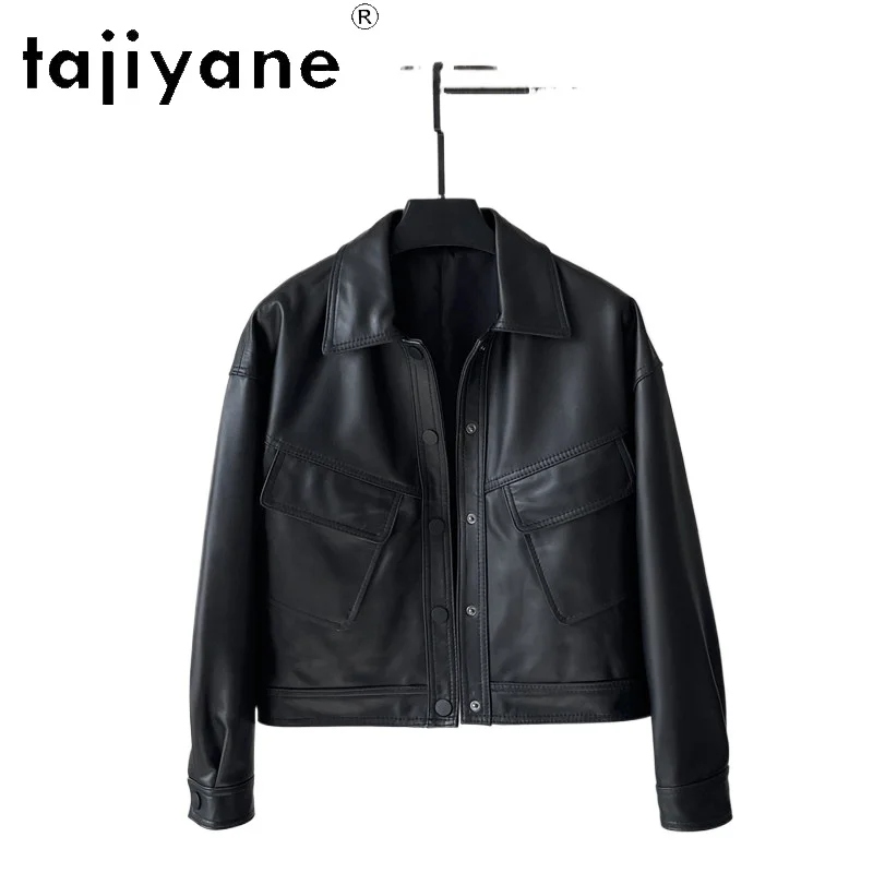 

TAJIYANE Real Sheepskin Leather Jacket Woman Fashion Short Coat Casual Loose Jackets High Quality Autumn Women Clothes 2026 가죽자켓