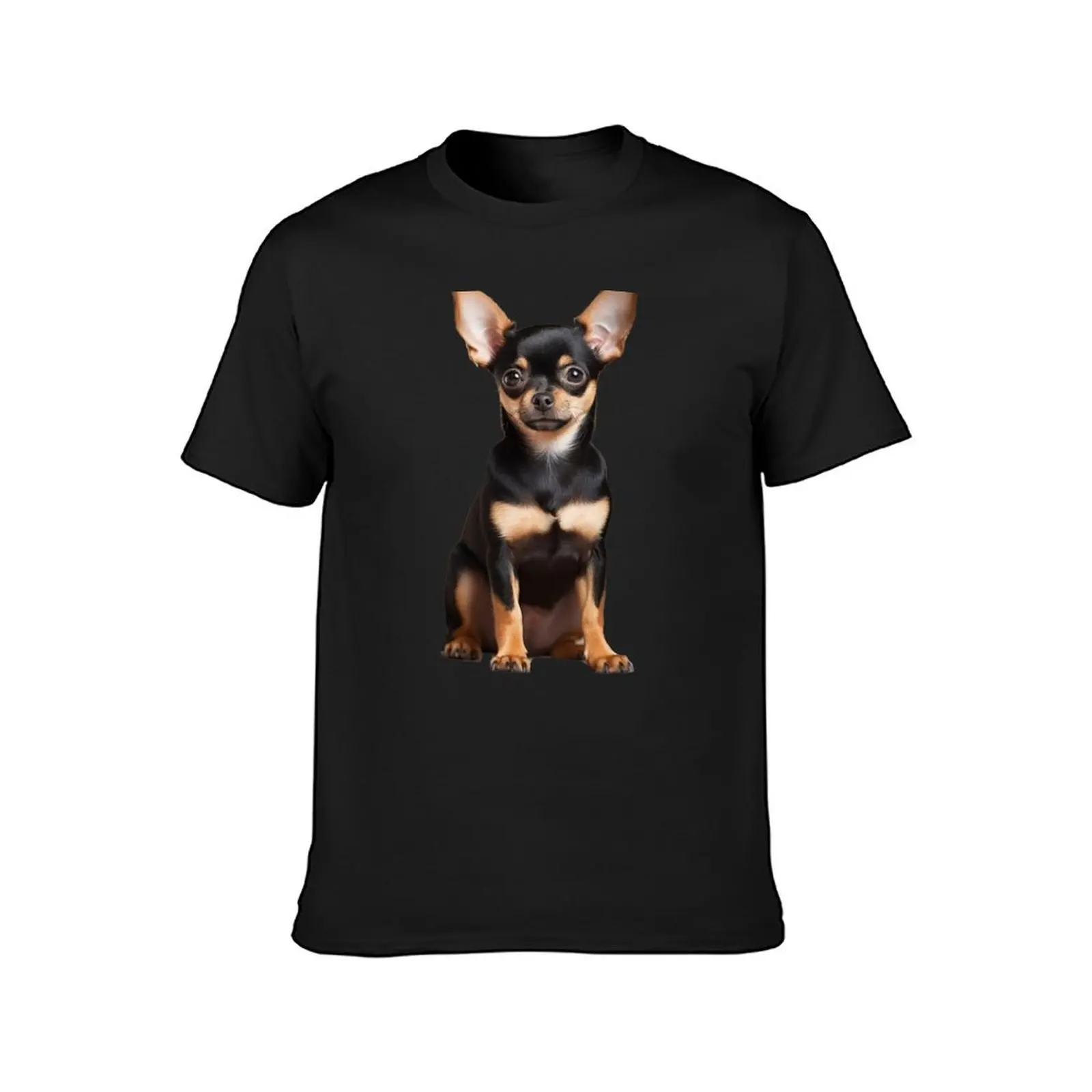 Black and tan chihuahua T-Shirt graphics sports fans anime clothes men clothing