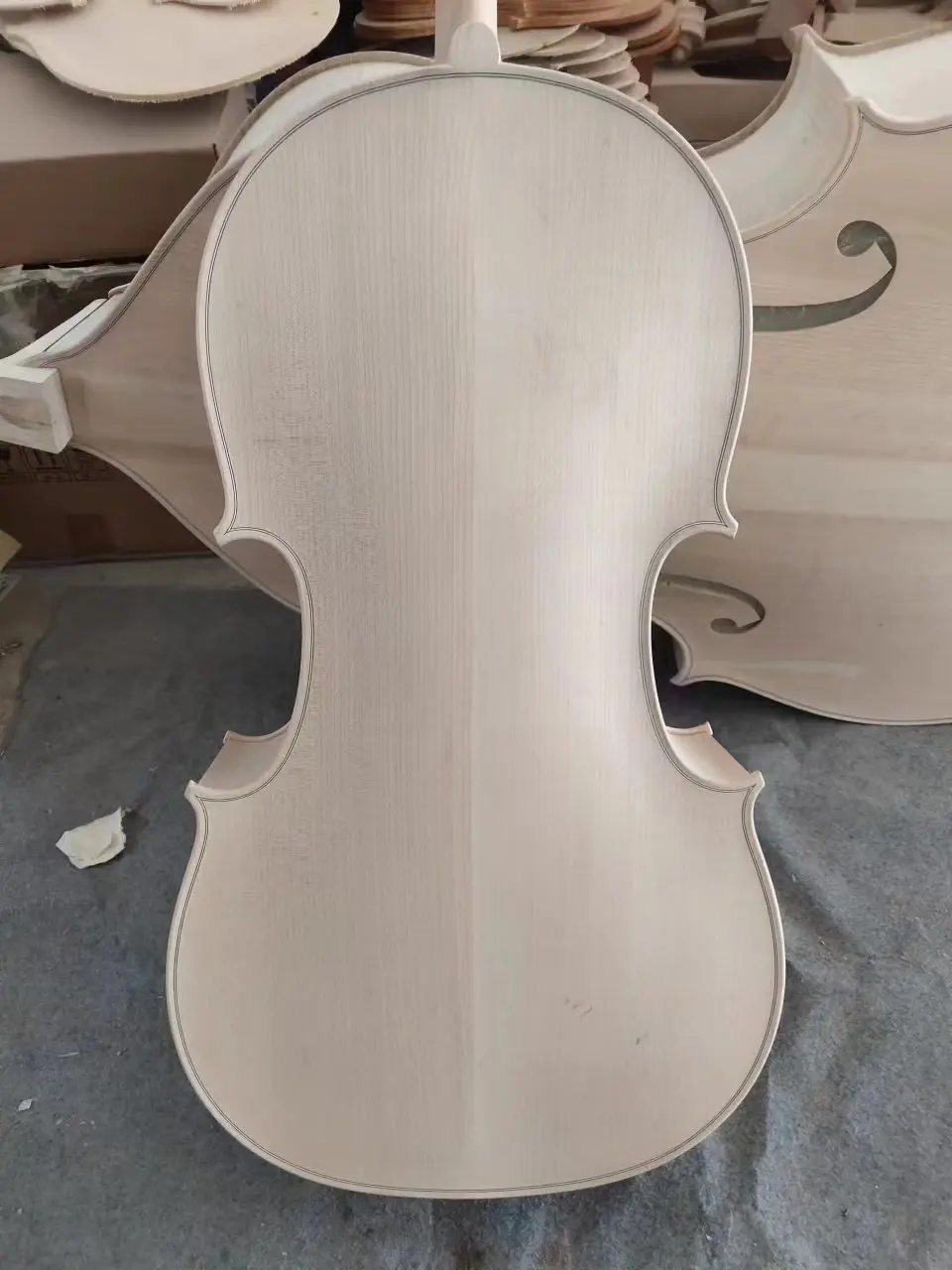 hand European spruce white embryo Cello Montagnana unfinished Cello 4/4 Custom 1/2 3/4 solid wood white Cello ebony fingerboard