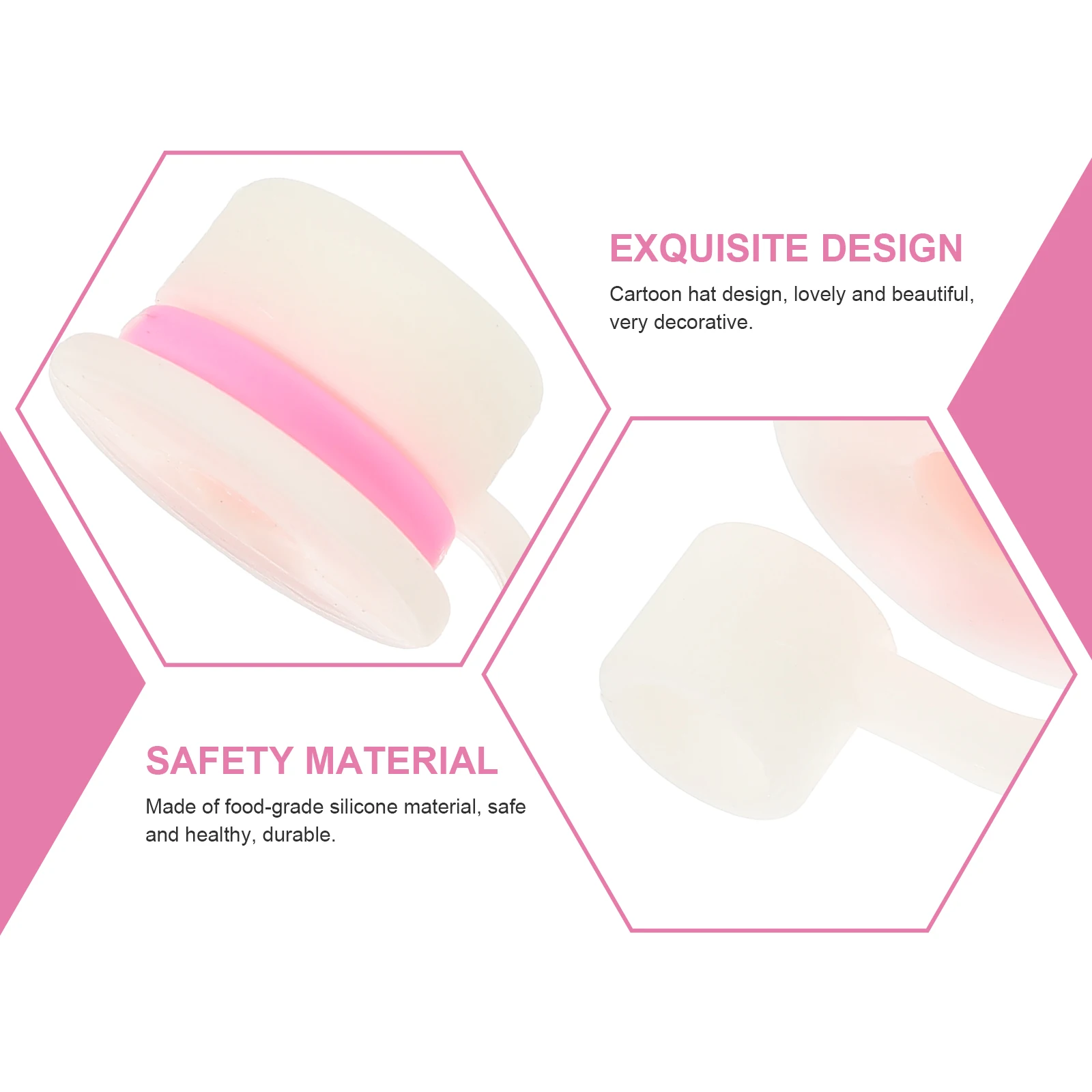 

6 Pcs Straw Covers Reusable Silicone Caps Hat Shape Decorative Dust Protectors Easy to Carry Store Straw Topper Party DIY