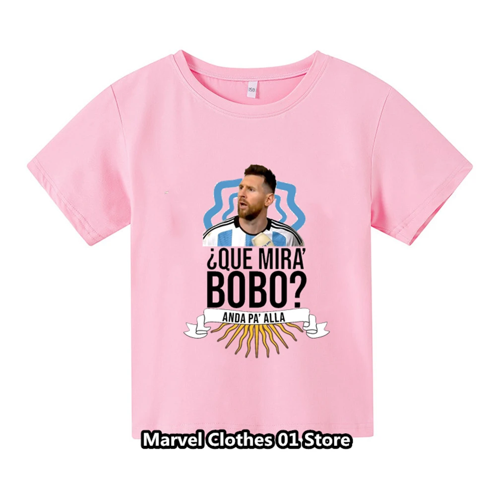 Messi Same Style Tshirt Kids Que Mira Bobo 3d T Shirt New SummerGirls  Tops Boys Fashion Casual Short Sleeve T-shirt Hot Selling