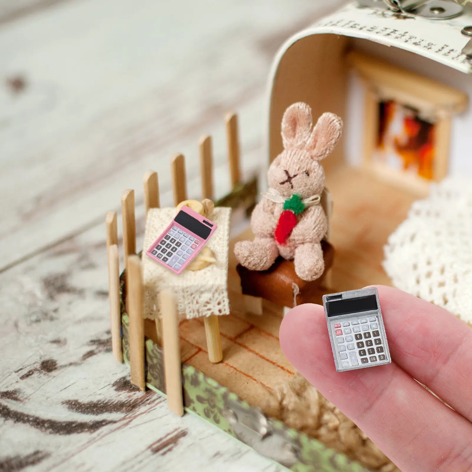 3Pcs Mini Calculator Adornments Mini House Accessories Compact Lightweight Micro Landscape Decoration Realistic Alloy Calculator