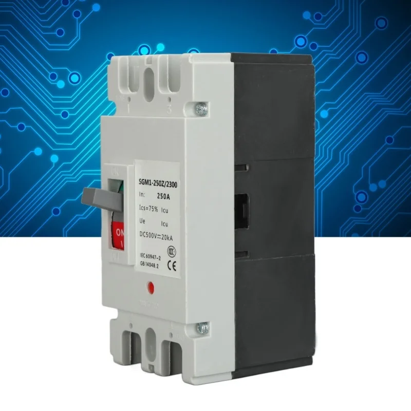 قطاع دارة 2P MCCB مفتاح حماية البطارية الشمسية المعزل حامي 250A 500V