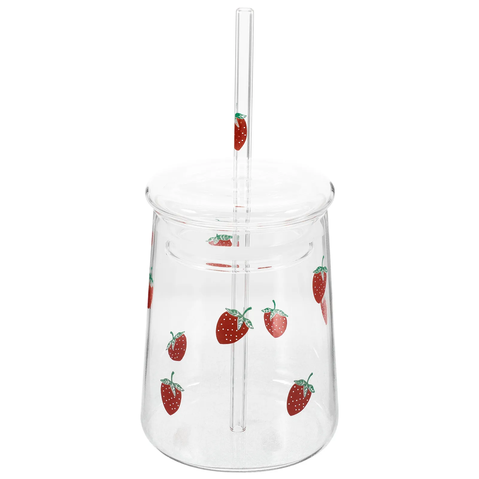 

Набор из 1 стакана для воды из стекла с герметичной крышкой и многоразовой соломинкой для горячих и холодных напитков: кофе, чая, молока, сока, смузи. Прозрачный.