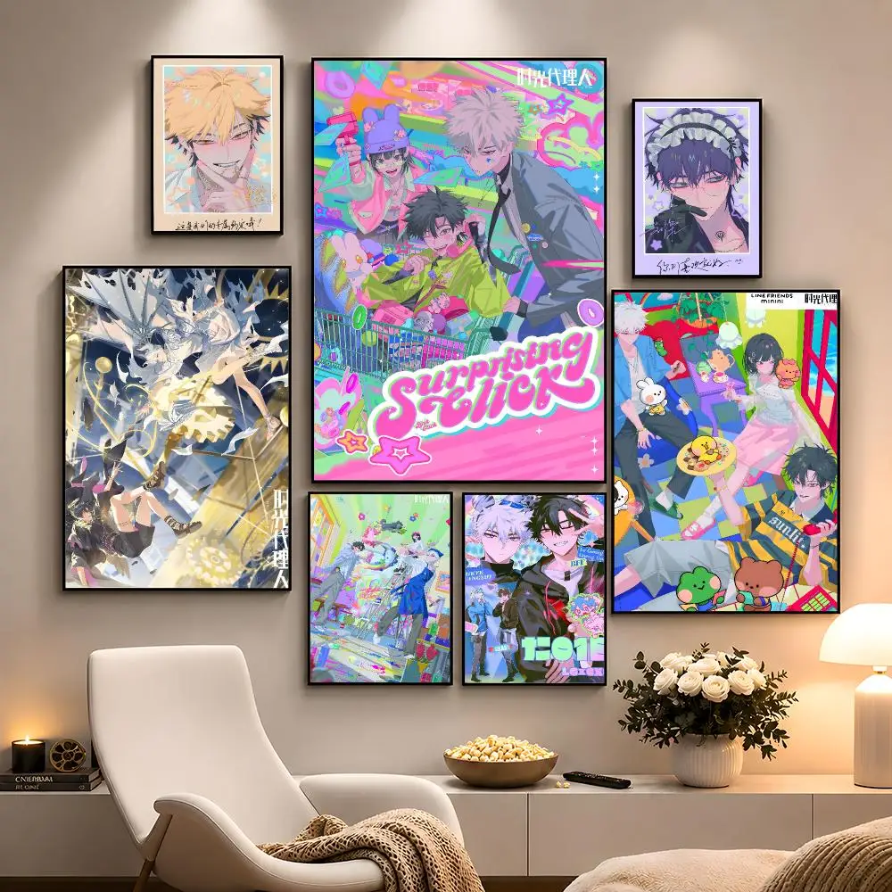 Anime Link Click Time Travel Mystery Poster Peel And Stick Wall Art PP Waterproof HD Bedroom Living Room Home Decor Gift