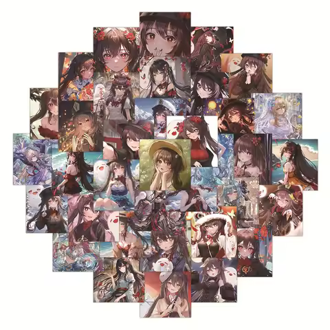 10/30/60PCS Genshin Hu Tao Stickers Decals Decoration Suitcase Scrapbooking Laptop Phone Stationery Game Anime Girl Kid Sticker