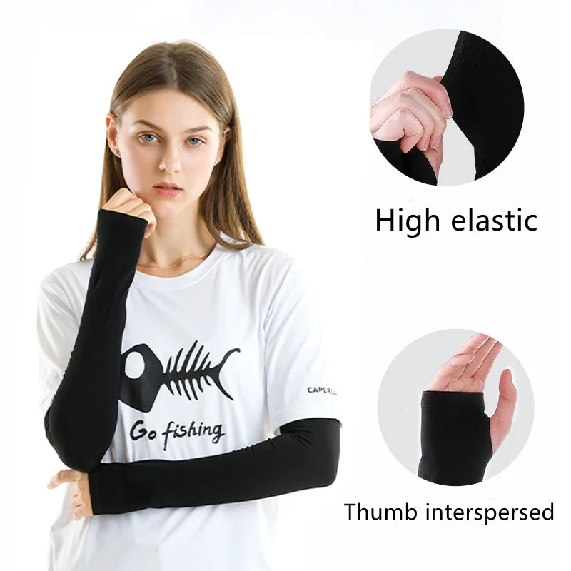 Cycling Arm Sleeves Summer Ice Silk Anti-UV Sunscreen Running Cycling Sleeve Outdoor Sport Cycling Arm Warmers Men Women Cuff