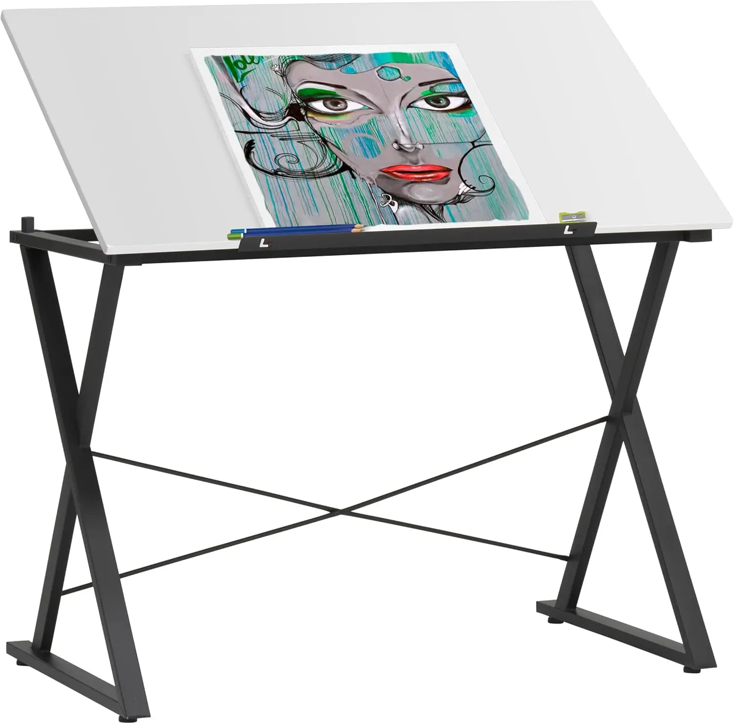 Studio Designs Modern Axiom Artists Drawing Table - Charcoal and White