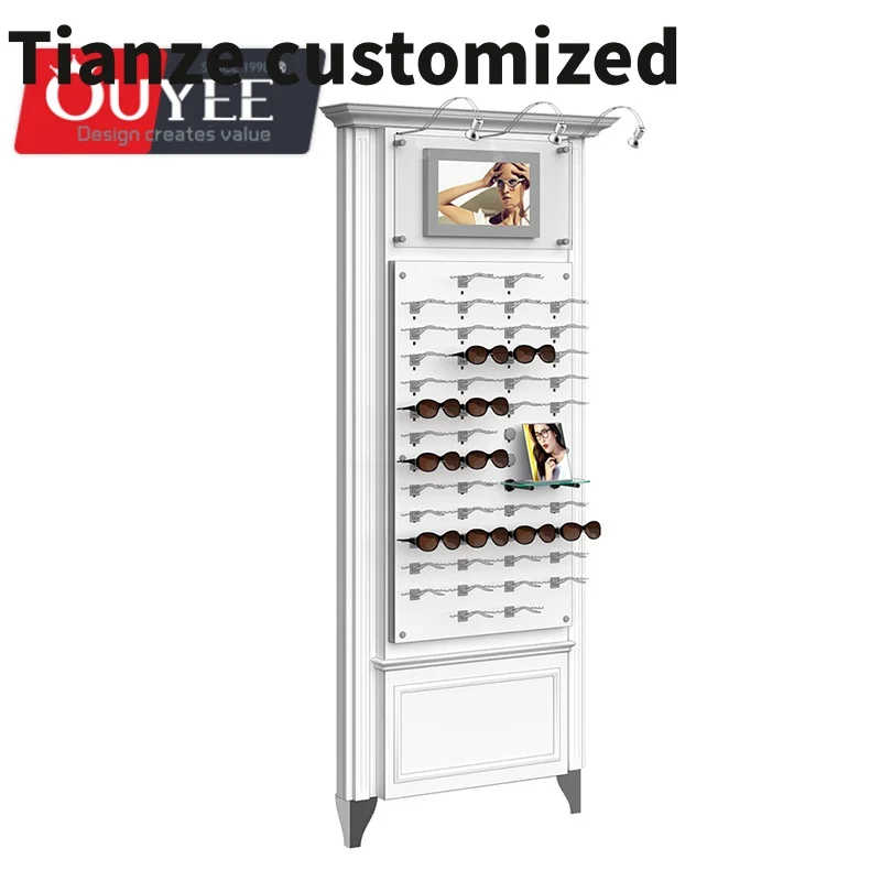 Customized-Hot Selling Furniture Sunglasses Display Eyewear Stand Eyeglass Kiosk Cabinet Glass Counter Optical Shop Design