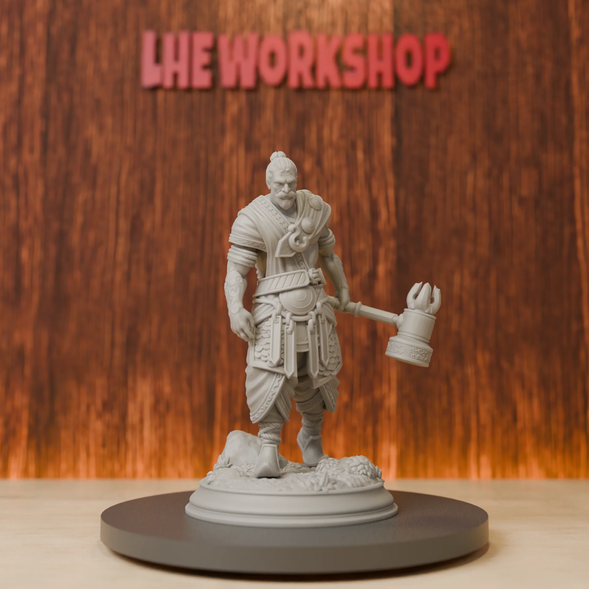 Hammer Warrior Miniatures | 28mm-75mm | Resin 3D Printed DND Pathfinder Mini | Unpainted Grey