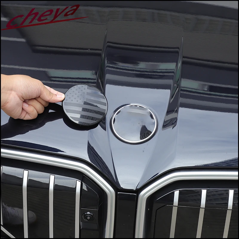 

For BMW Series E63 E64 G45 G60 ABS Plastic Car Exterior Front and Rear Logo Circle Decorative Frame Stickers 2 Pcs