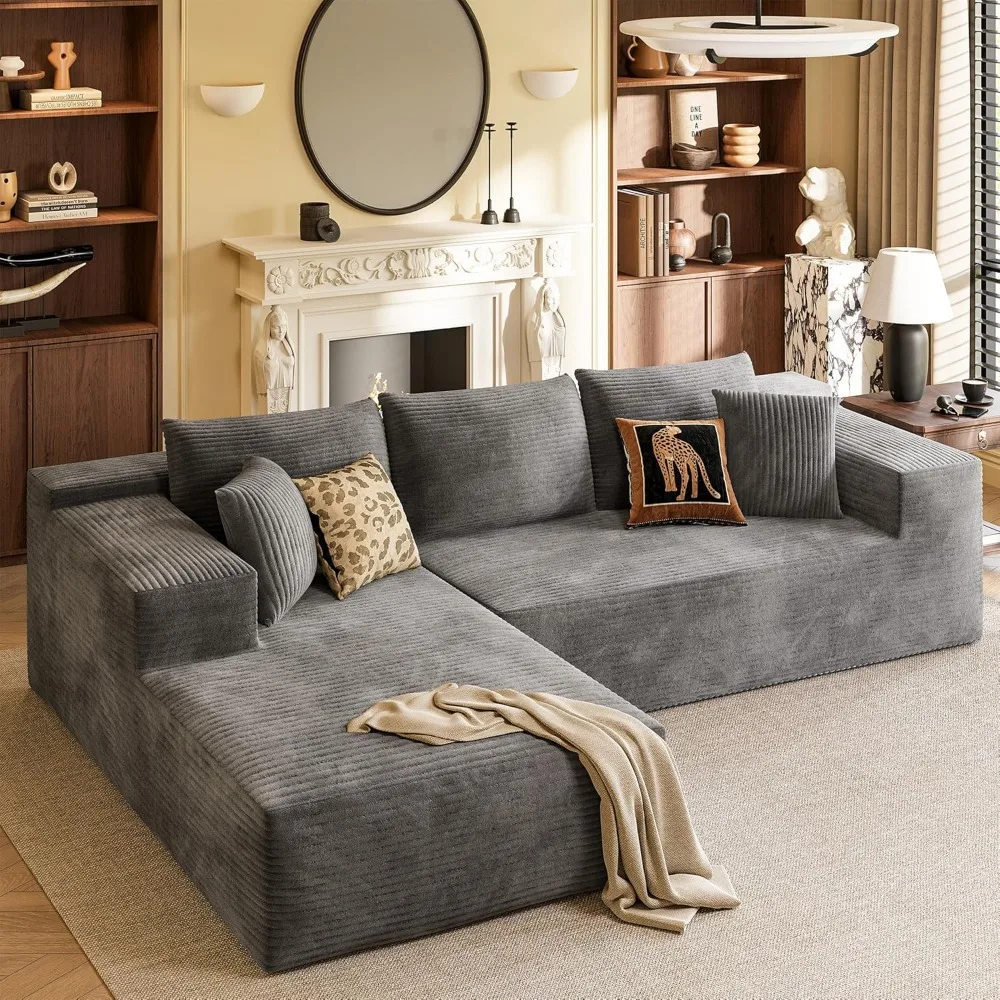 

Boneless Couches for Living Room, 108" Sectional Modular Sectional Sofa with Deep Seat, Cloud Comfy Couch with, Customized