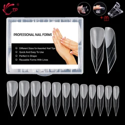 TP Dual Forms Nails Mold 120pcs False Tips Quick Building UV Gel Acrylic Nail Mold Full Cover Nail System Shaping Extension Top