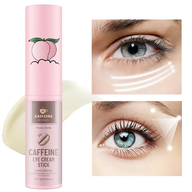 (Levantamiento e Hidratación Instantánea 7 en 1) Crema en Barra para Ojos Rozino Coffee, que contiene cafeína e ingredientes nutritivos, con un tubo giratorio para una fácil aplicación, textura suave y ligera, hidrata y calma la piel seca alrededor de los ojos, portátil para usar en cualquier momento, por la mañana o por la noche, o antes del maquillaje, y mantiene el área de los ojos delicada e hidratada por mucho tiempo.