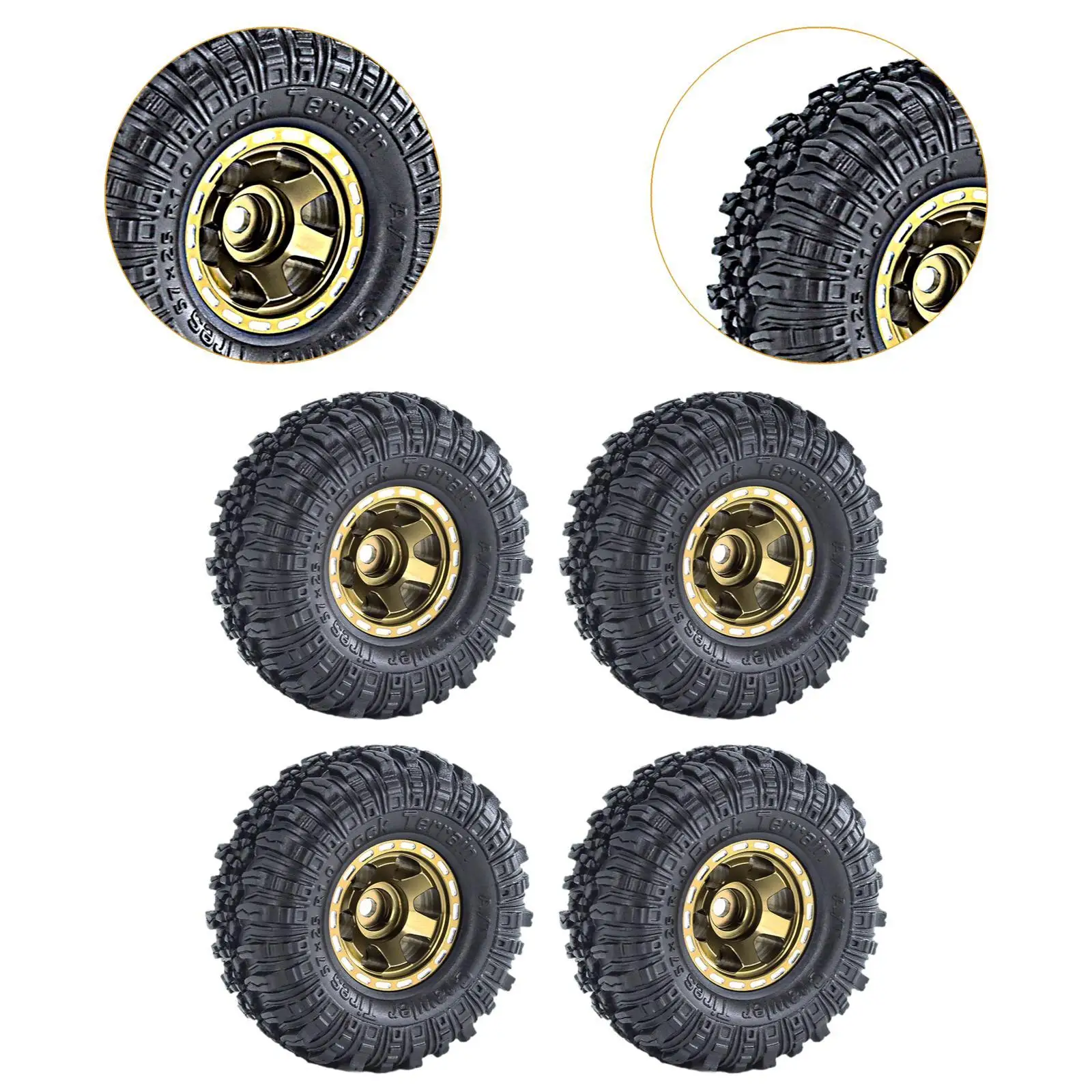 4x 1.0 inch Wheel Tires Set,Spare Parts,Simulation Replacement RC Crawler Car Tires for FMS24 1:24 RC Crawler Car Accessory