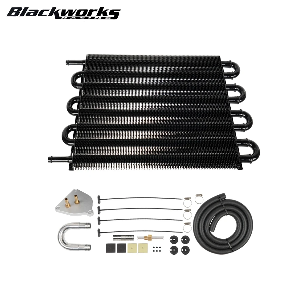 8 Row Aluminum Remote Transmission Oil Cooler Auto-Manual Radiator Converter Kit For BMW Mini Jeep Fiat