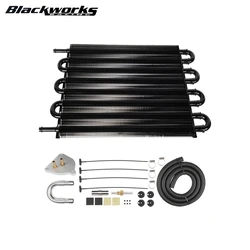 8 Row Aluminum Remote Transmission Oil Cooler Auto-Manual Radiator Converter Kit For BMW Mini Jeep Fiat