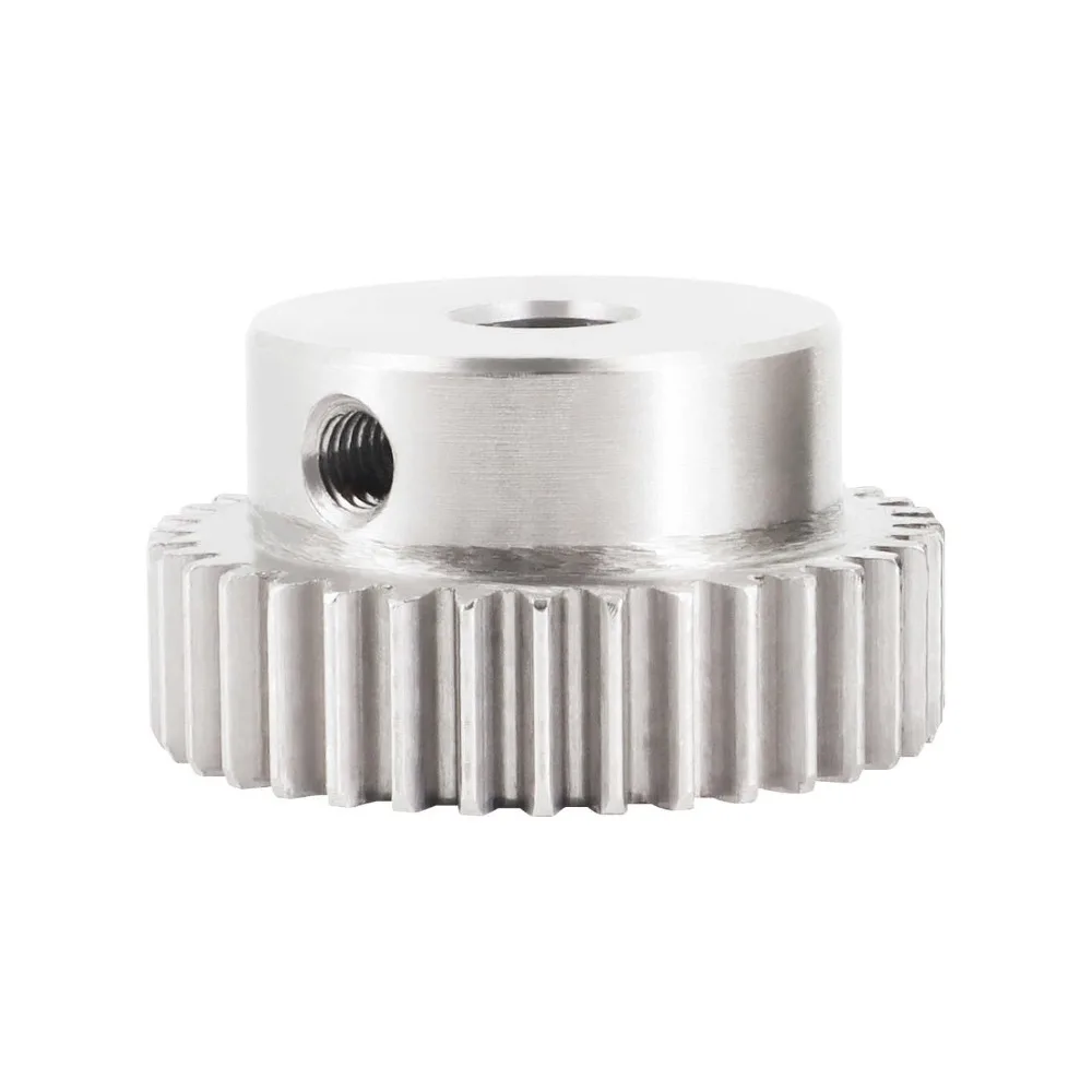 1Pc 1Mod 304 Stainless Steel Spur Gear Pinion Gear 26-39 Teeth 304 Stainless Steel Step Gear Wheel With Set Screw Bore 6-17mm