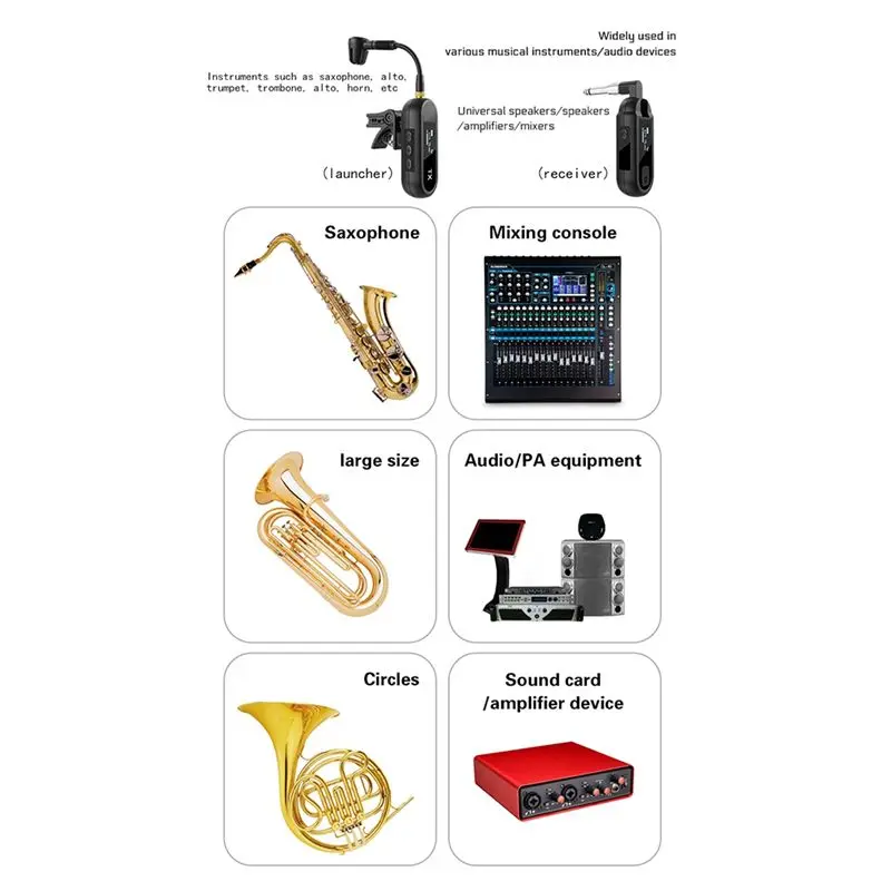 CGDS-Saxophone Instrument Dedicated Wireless Microphone Outdoor Stage Small Microphone Instrument Wireless Clip Microphone