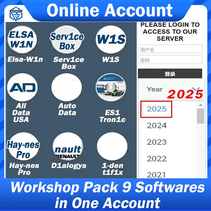 Upgrade to 2025 Workshop Pack Online Account for alldata USA auto-data Hay-nes-PRO WIS ServiceBox Elsa Win Dialogys