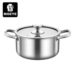 Soup Pot Stainless Steel 5-layer Thickening Heavy Bottom with Lid Induction Stock Pot
