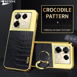 For Infinix Note40 Pro+ Case Zroteve Plating Silicone Crocodile Leather Cover For Infinix Note 40Pro 40 Pro Plus 5G Phone Cases