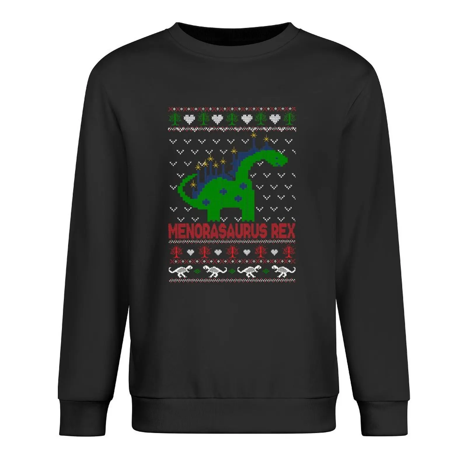 

Menorasaurus Rex Ugly Christmas Sweater Pullover tracksuit men japanese style men clothes sweatshirts