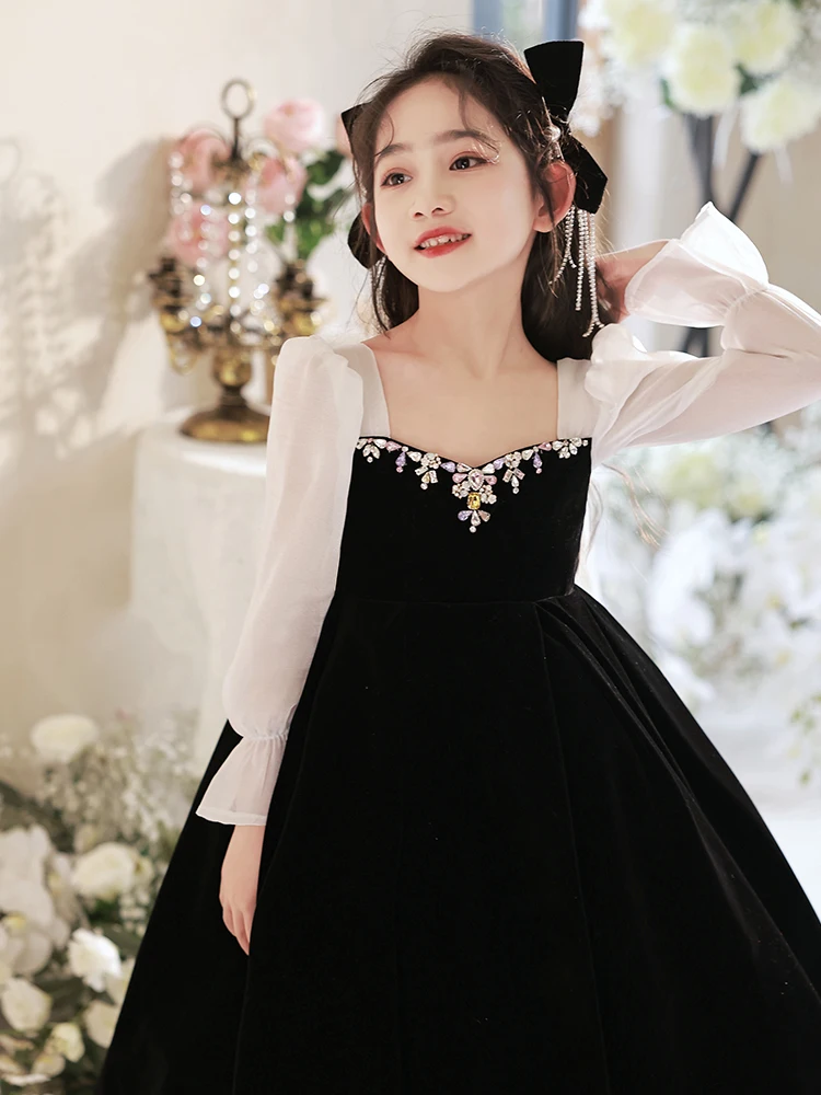 Christmas Dress Flower Girls Dress For Birthday Formal Party Junior Concert Banquet Princess Gown Party Dress For Kids Birthday