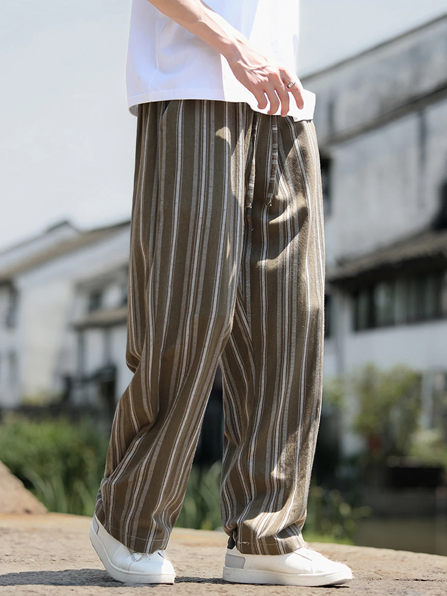 

Retro Sle Men's Cotton Linen Casual Pants Summer 2025 Loose Slimming Straight Leg Breathable Comfortable Faionable