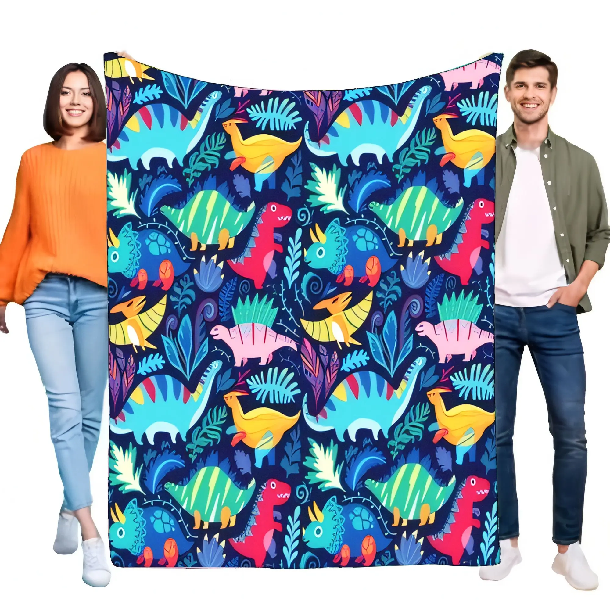 Weiche Plüsch-Dinosaurier-Fleecedecke für Kinder, Jungen und Mädchen, gemütliches warmes Bett-Sofa-Überwurf mit Cartoon-Dino-Muster, leichtes Geburtstagsgeschenk