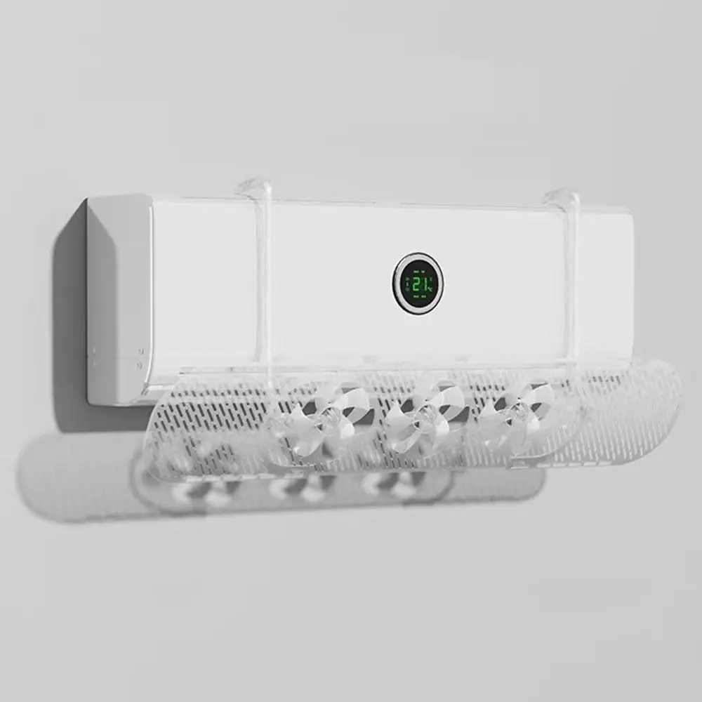 

Adjustable Air Conditioner Windshield Hanging with 3 Built-in Fan Scalable Air Guide Plate Energy Saving Anti Direct Blowing
