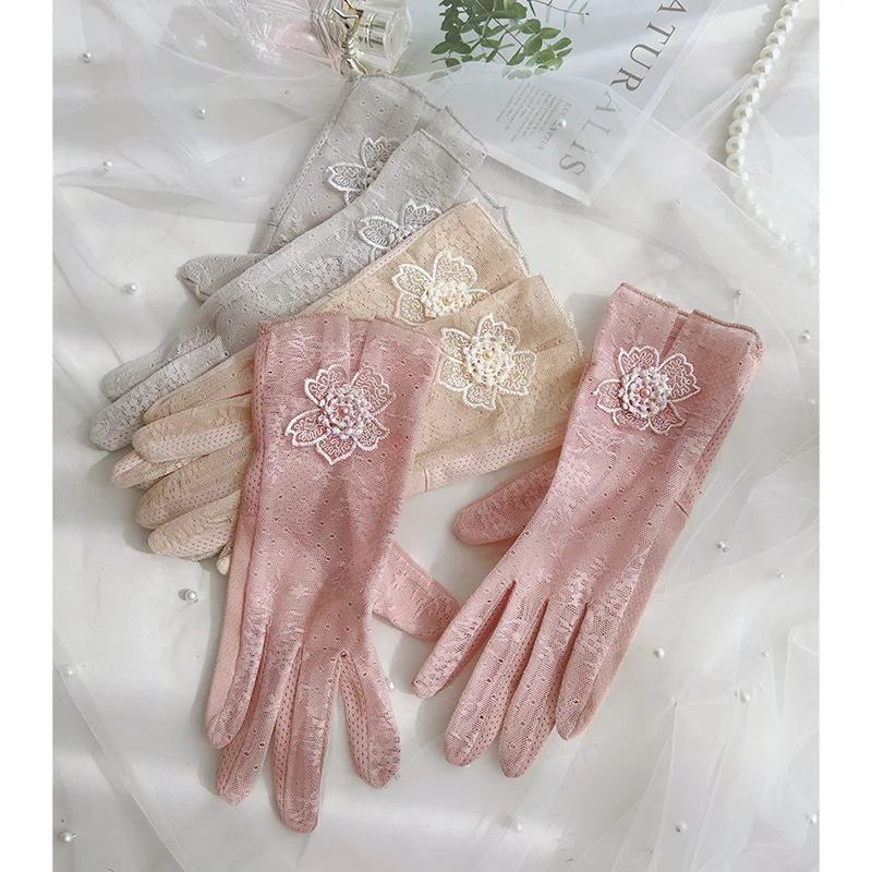Sun Protection Gloves for Women – Lightweight Lace Touchscreen Gloves for Spring and Summer, Breathable, UV-Blocking