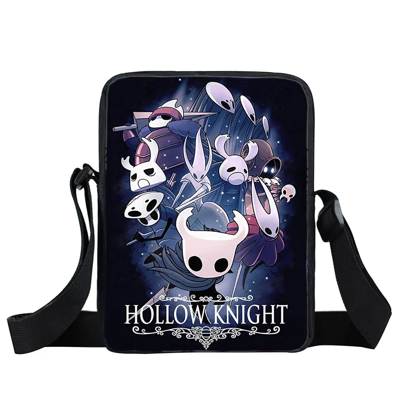 Cartoon Hollow Knight Print HandBags Boys Shoulder Bags Nylon Crossbody Bag Messenger Bag Coin Purse Waterproof Kids Bags Gift