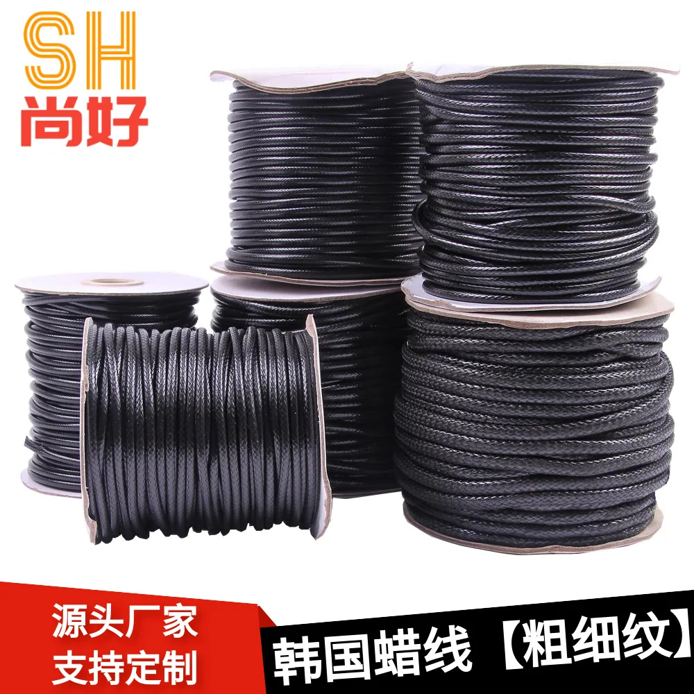

Korean Wax Cord Round Wax Rope 3 4 5mm Thick and Thin Texture Necklace Cord Eco-friendly and Sinterable